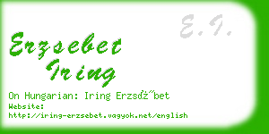 erzsebet iring business card